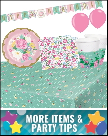Floral Tea Party Supplies, Decorations, Balloons and Ideas